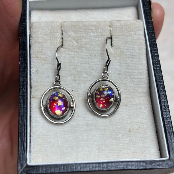 Vintage Sakai Silversmiths Sterling Silver Dangling Pierced Earrings - Picture 1 of 14